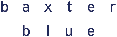 Baxter Blue Glasses Logo